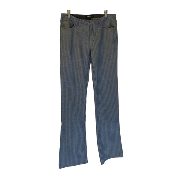 90s VTG Club Monaco Blue/Grey Herringbone Bootcut Mid-Rise Jeans Size 8 TALL - Picture 1 of 7